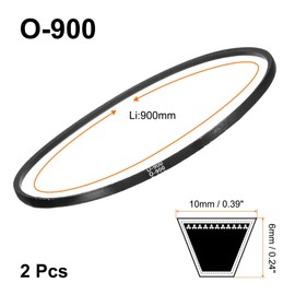 sourcing map 2Pcs O-900 O Type V-belt 900mm/35.4" Inner Length x 0.39" Width x 0.24" Height, O-type Closed-Loop Rubber Transmission Belt