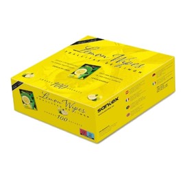 Lemon Wipes, hergestellt aus Vliesstoff, weiche mikroperforierte Oberfläche, reißt nicht und hinterlässt keine Rückstände, 100 Stück