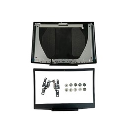 RGBBYTE Blue Logo LCD Back Cover & Front Bezel& Hinges Set G3 15 3590 for Dell G3 15 3500 Gaming Laptop 747KP 0747KP Black LCD Top Case Rear Lid + Hinges & Bezel & 10Pcs Screws