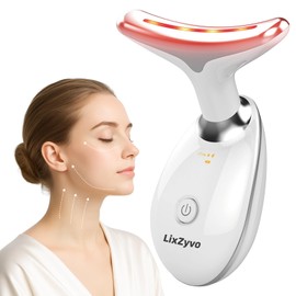 LixZyvo 7-Color LED Beauty Device with Advanced Beauty Technology & Soothing Thermal Care, Vibration Massage, Dolphin Inspired Face & Neck Massager, Smart Skin-Touch Sensor