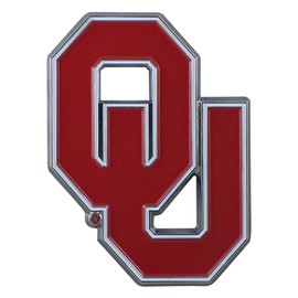 FANMATS 22238 Oklahoma Sooners 3D Color Metal Emblem, Diecut Team Logo Auto Emblem