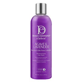 Design Essentials Agave & Lavender Moisturizing Hair Bath, Sulfate-Free Shampoo- Blow-Dry & Silk Press Collection - 12oz