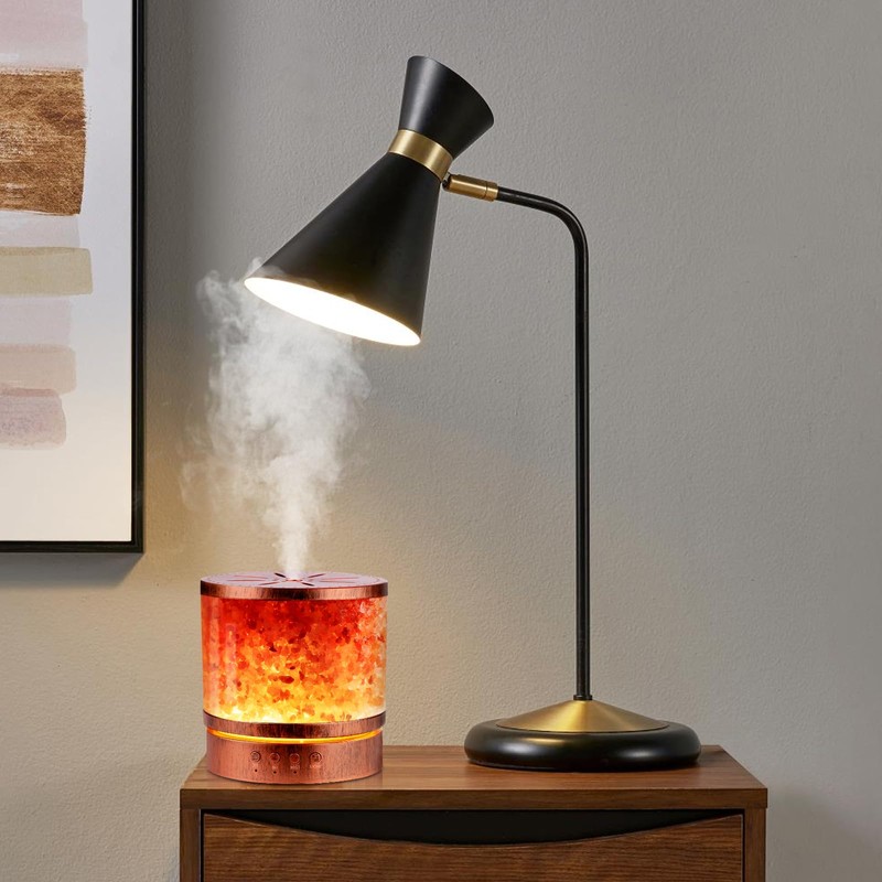 BWJBSW Essential Oil Diffuser Himalayan Salt Lamp Combo 400ml Ultrasonic