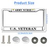 Army Nurse US Veteran Metal Chrome Auto License Plate Cover,Veteran