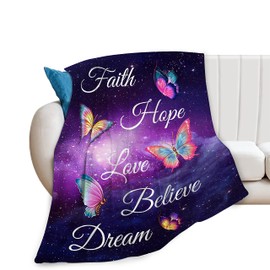 Butterfly Blanket for Women Girls Soft Warm Purple Butterfly Stuff Decor Fleece Throw Blanket Plush Cozy Butterfly Animal Lightweight Flannel Gifts Blankets for Kids Adults 50"X40"