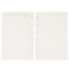 Zelten Loose Leaf Perforated Paper Refills Paper for 6-Hole Binder Personal Organiser Diary Notebook Refillable Planner, Monthly Planner, A7/6 Hole