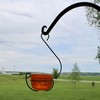 Backyard Essentials Ornate Bird Feeder, Orange Bubble Glass Hanging Jelly