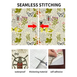 Self Adhesive Botanical Floral Drawer Liner Contact Paper Shelf Liner Decorative Herbal Peel and Stick Wallpaper for Walls Cabinets Furniture Arts Crafts Decal 17.7X117 Inches