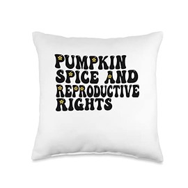 Pumpkin Spice And Reproductive Rights Groovy Throw Pillow