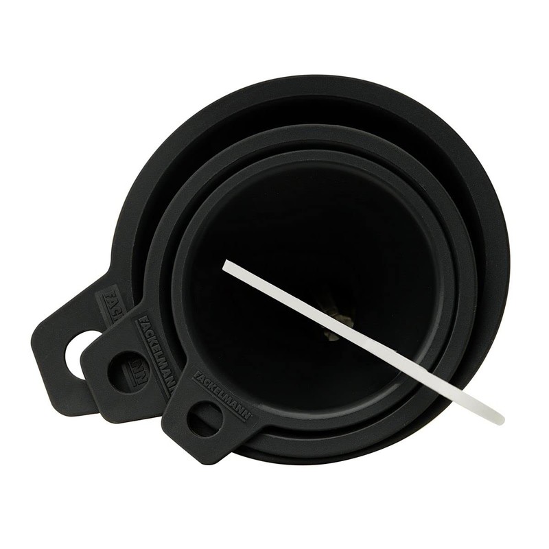 Fackelmann Trichter-Set, Einfülltrichter für Flaschen und Gläser (Farbe: Grau), Menge: