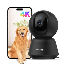 Hugolog 4K 8MP Indoor Pan/Tilt Security Camera with Auto-Focus,Ideal for Baby Monitor/Pet Camera/Home Security,Starlight Color Night Vision,Human/Pet AI,Two-Way Audio,US Cloud,Compatible with Alexa