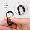 TEMLUM Carabiner D-Ring, Black, 5 Sizes, Ultra Lightweight, Keychain, Stylish,