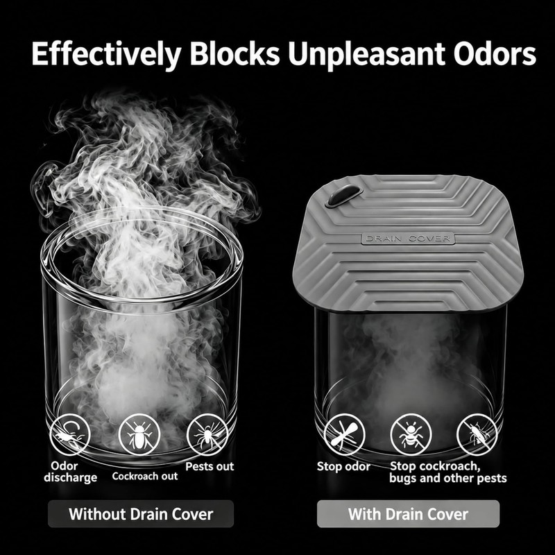 Fnuqz 2pcs Square Drain Stoppers Easy to Clean Silicone Shower