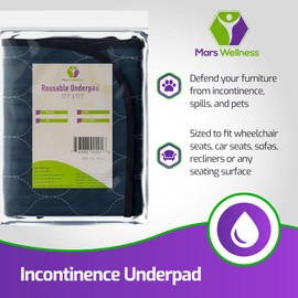 Waterproof Seat Protector (17.7 x 17.7)” - Blue Absorbent Seat Covers - Waterproof Chair Pad for Incontinence Washable - Chair Protectors - Incontinence Pads for Kids, Pets, Adults, & Seniors