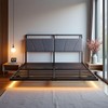 HOJINLINERO Floating Queen Bed Frame with Headboard&Storage Shelf,Ergonomic Queen Size