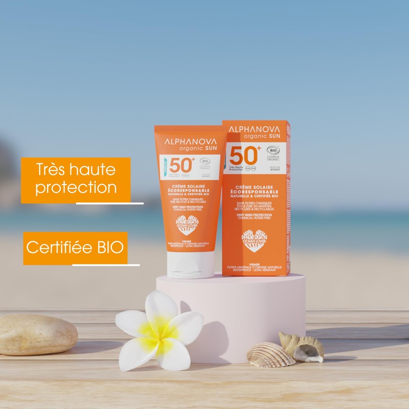 Alphanova Sun Sun Cream Face Ecologically Responsible SPF50+ Organic 50