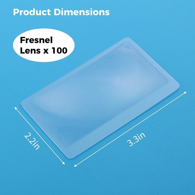 YOFAPA 100 Pieces Thin Fresnel Lens, Credit Card Size Pocket
