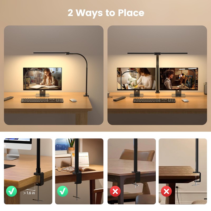 SIBRILLE Upgraded LED Desk Lamp for Home Office with RGB,