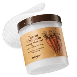 SKIN FOOD since 1957 Almohadilla de agua calmante de zanahoria de SKINFOOD, 250 g, 60 hojas, alivio de enrojecimiento, almohadillas para orejas de algodón facial calmante para piel sensible, vegana, última intervensión de crueldad, dermatológicamente probado