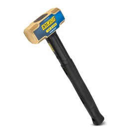 Estwing 4-Pound Brass Sledge Hammer for Metalworking/Automotive/Mining Use, Steel Locked Head, 16-Inch Indestructible Handle with Vulcanized Rubber Overlay, Reinforced Lanyard Hole