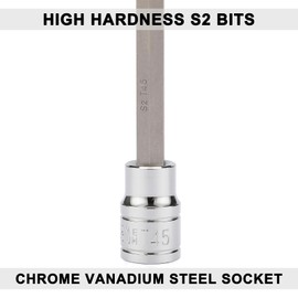 Mayouko 12PCS 3/8" Drive Extra Long Torx Bit Socket Set, T10-T60, 5.9" Length, CR-V, S2 Steel, Deep Star Bit Socket Set