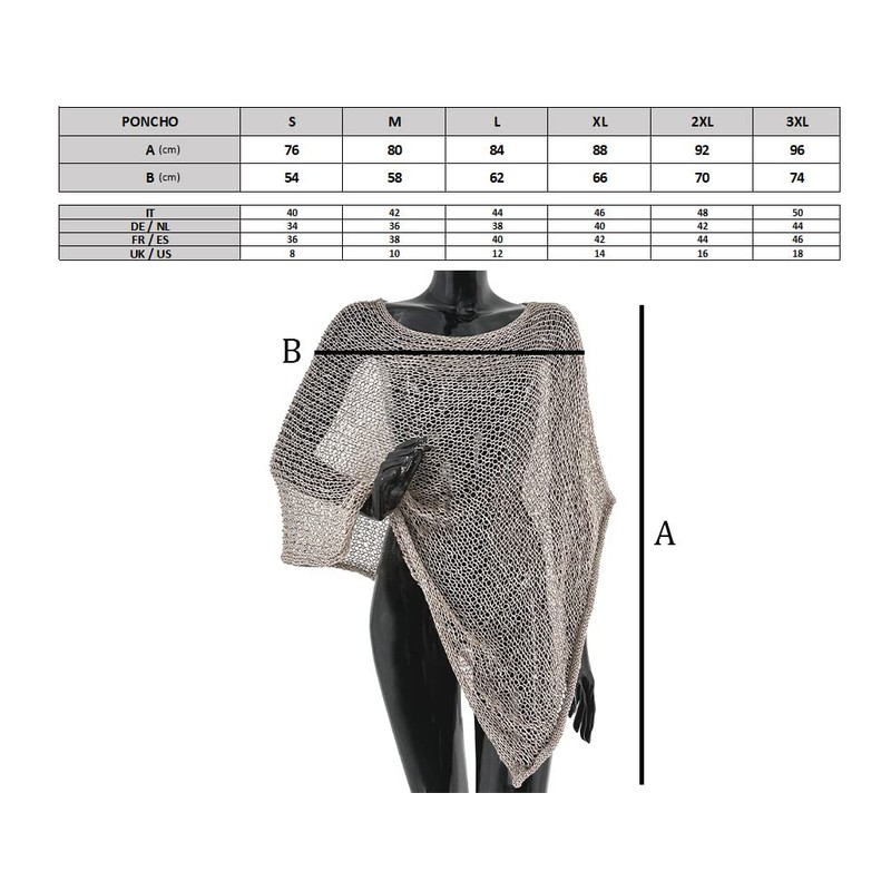 JOPHY & CO. Women Ladies Knitted Mesh Poncho Off Shoulder