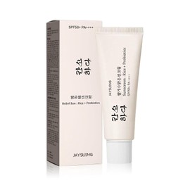 Relief Sun - Protector solar orgánico SPF50, Probióticos de arroz solar para alivio SPF50+, protector solar coreano PA++++ para todo tipo de piel y defensa UV, protección nutritiva de la piel, cuidado hidratante de la piel, 1.7 fl oz/1.7 fl oz