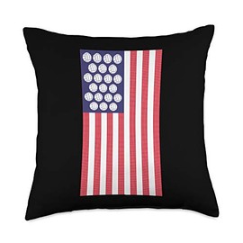 American Flag Volleyball Ball Cool Sports Lover Gifts Throw Pillow