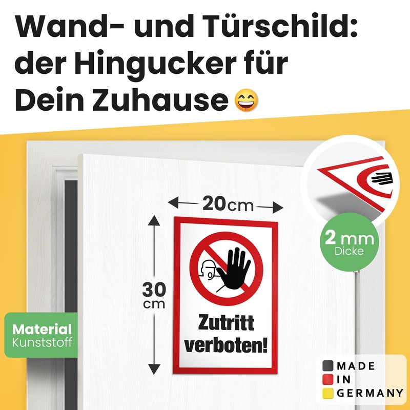 DankeDir! Zutritt verboten - Plastic Sign 30 x 20 cm