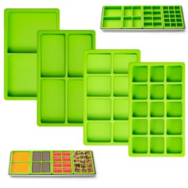 Mix Cavity Silicone Tray Dividers for Harvest Right Freeze Dryer Medium and Small Trays, 4 Pieces Green Silicone Trays for Harvest Right Freeze Dryer Accessories