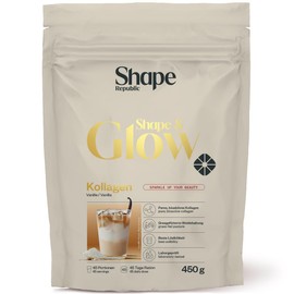 SHAPE REPUBLIC Collagen Powder Vanilla 450 g - Premium Collagen Peptides Type 1 & 3 - Bioactive Collagen Hydrolysate - Good Solubility