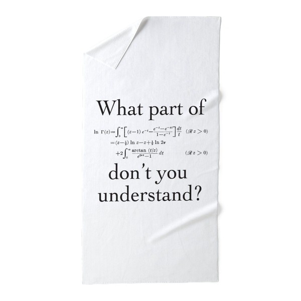 CafePress What Part of... Large Beach Towel, Soft Towel with
