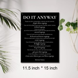 Inspirational Canvas Wall Art Motivational Do It Anyway Quote Canvas Print Positive Canvas Painting Office Home Wall Decor Framed Gift 12 x 15 Inches