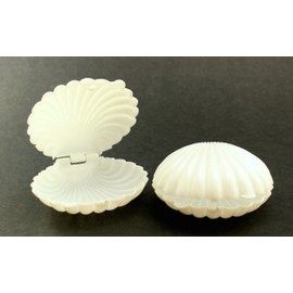 2.5 Inch White Plastic Seashell Clam Shell Party Favors Bulk 12 Pieces