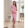 LUOFEN Women's Maternity Dress Short Sleeve Bodycon Dresses Split Maternity