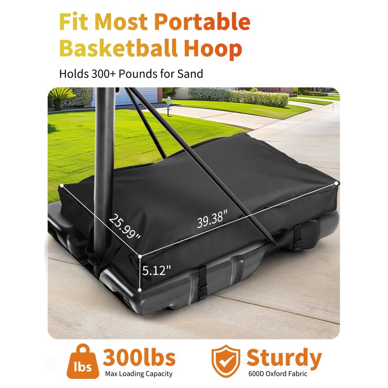 Evekea Basketball Hoop Sandbag, Durable Weighted Base Bag, Hold 300+