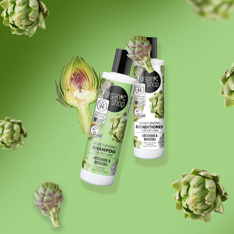 Organic Shop Moisturizing Conditioner for Dry Hair Artichoke and Broccoli,