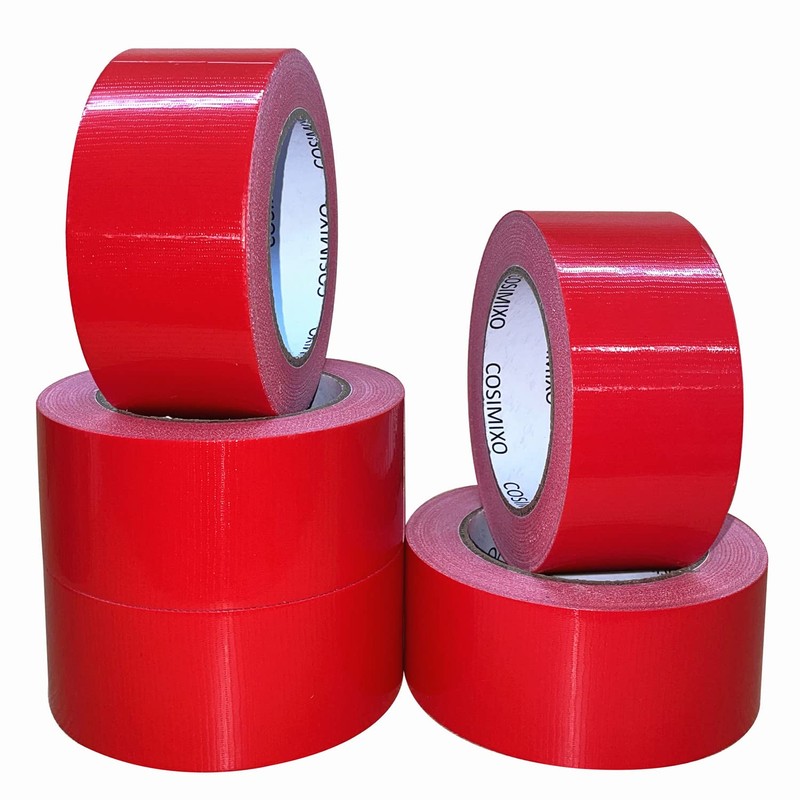 COSIMIXO 5-Pack Red Heavy Duty Duct Tape, 2 inches x