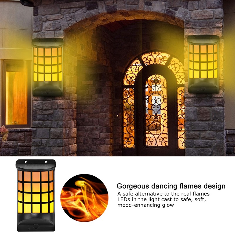 Solar Flickering Flames Torch Lights IP65 Waterproof LEDs Outdoor Decor