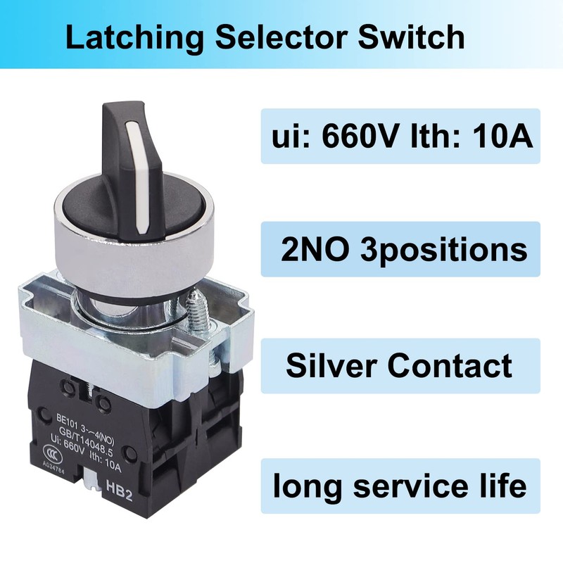 TWTADE / 2Pcs 22mm Selector Switch 2 NO 3 -