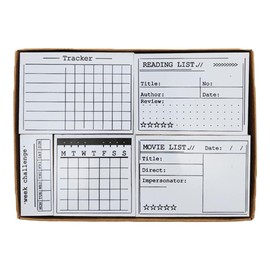 Wooden Stamp Set, Notebook, Seal, 4 Wooden Stamps, Daily Records, Monthly Calendar, To Do List, Rubber Stamp, Diary, DIY Decoration (Challenge)