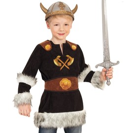 KarnevalsTeufel.de Children's Viking Barbar Northern Man Warrior Conqueror Germane Costume for Children Size 104-128 (116)