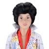 PARTY ZONE Deluxe Rockstar Costume Wig with White Jumpsuit, Black