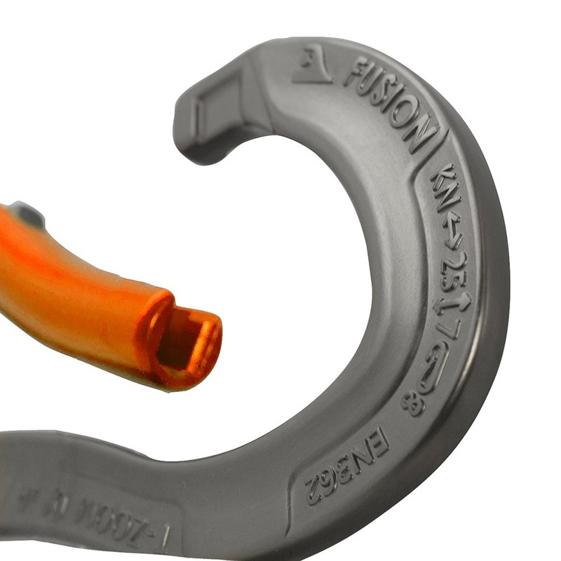 Fusion Climb Techno Zoom Bent Gate Ergonomic Carabiner Gray/Orange 5-Pack