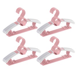 JurciCat Pack of 20 Children's Clothes Hangers Children's Clothes Hangers Extendable Plastic with Stackable Bear Hooks for Children's Clothing and Baby