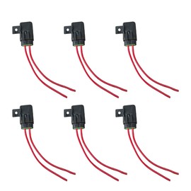 6PCS 12AWG Inline Fuse Holder, 12V Weatherproof ATO/ATC Blade Style Fuse Holder with Cover, Replacement Parts with 30 Amp Fuse for Heavy Duty Bus Power System, Marine, Vehicle (18PCS)