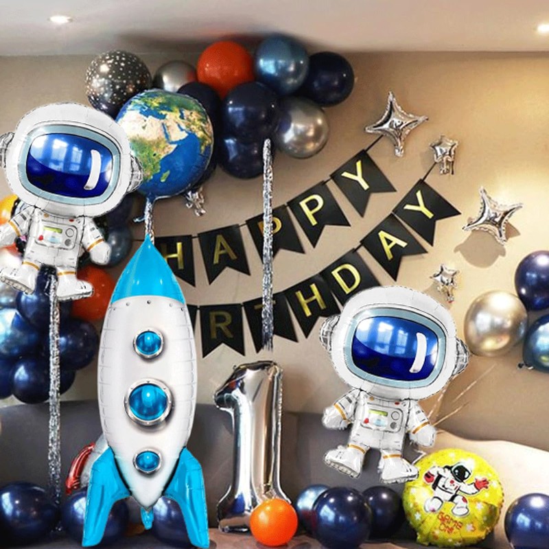 Astronaut Balloons Rocket Balloons for Space Themed Birthday Party Decorations