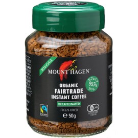 Mount Hagen Organic Fair Trade Deca Fainless Instant Coffee 1.8 oz (50 g) Natural Caffeine Removal Process Cuts 99.7% Caffeine Aroma