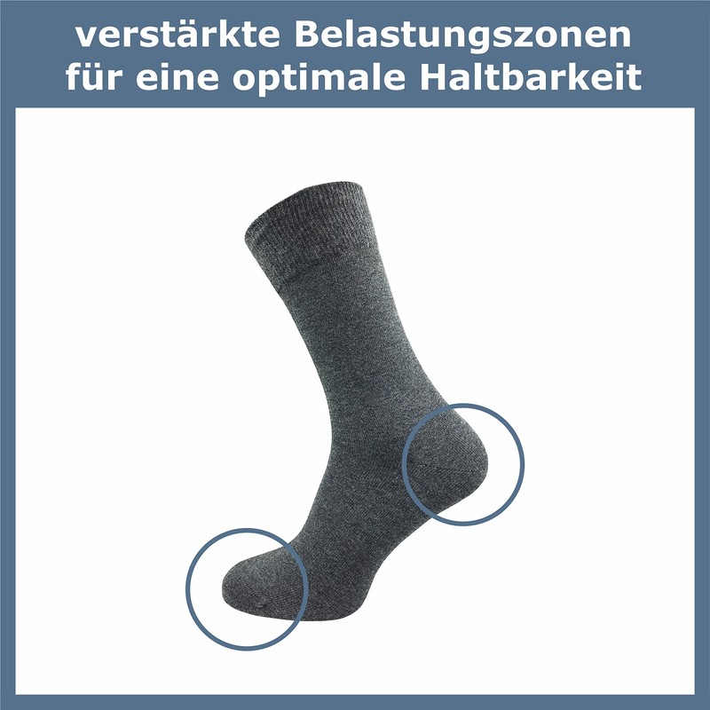 Cawaso Men's Socks, 100% Cotton (Pack of 10) - gray,
