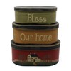 CVHOMEDECO. Primitives Rustic Oval “Bless Our home” Cardboard Nesting Boxes,